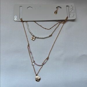 Icing Gold and White Layered Necklace